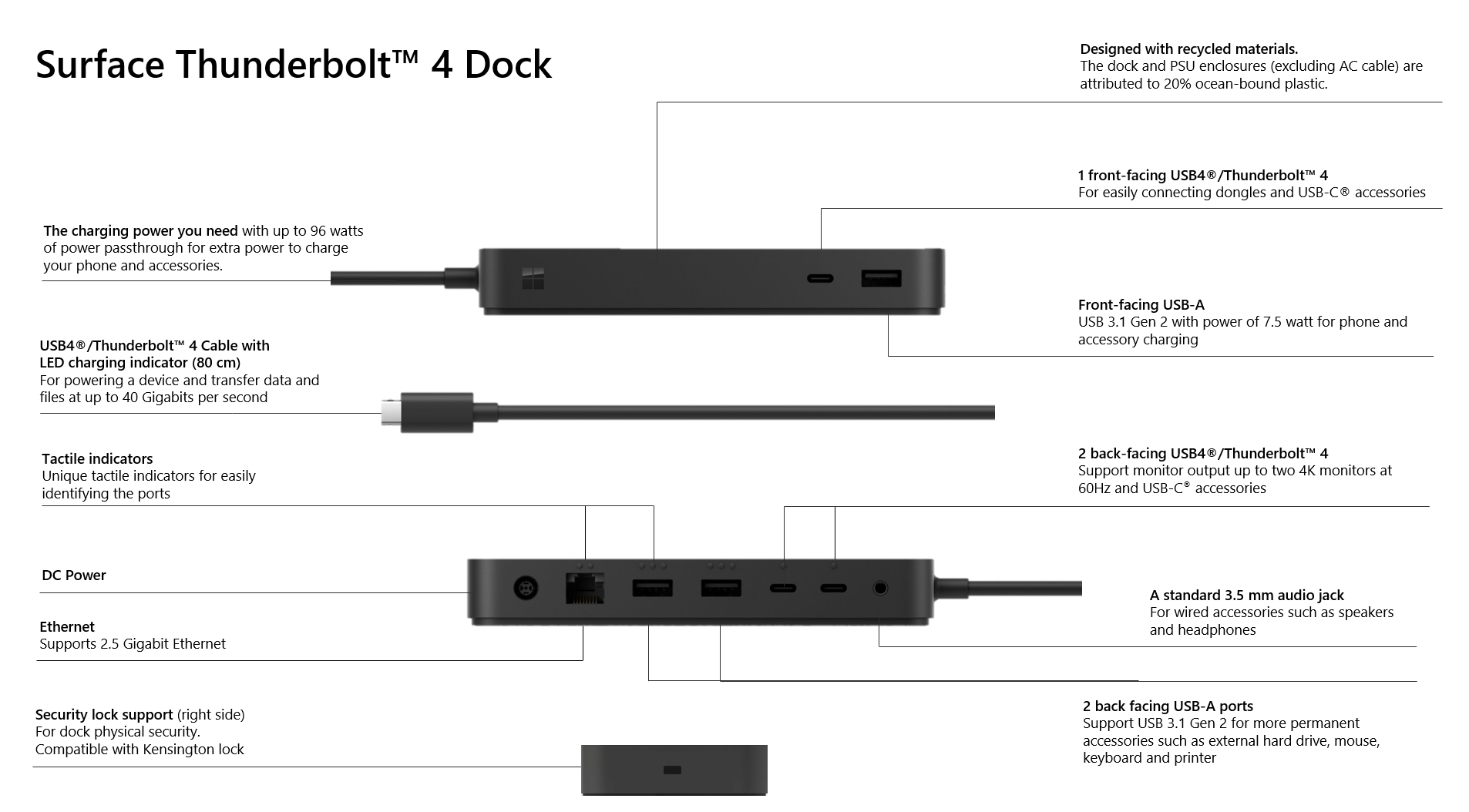 Thunderbolt 4 Dock Station - Space Gray: Stazione Di Collegamento Universale (Modello ST-UCT4DM)