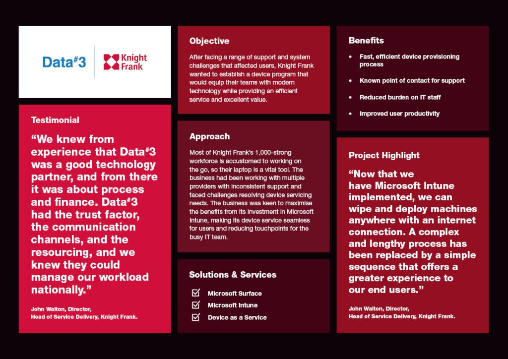 Knight Frank DaaS Customer Story Slide