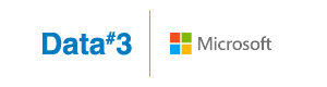 Data<sup>#</sup>3 and Microsoft logos