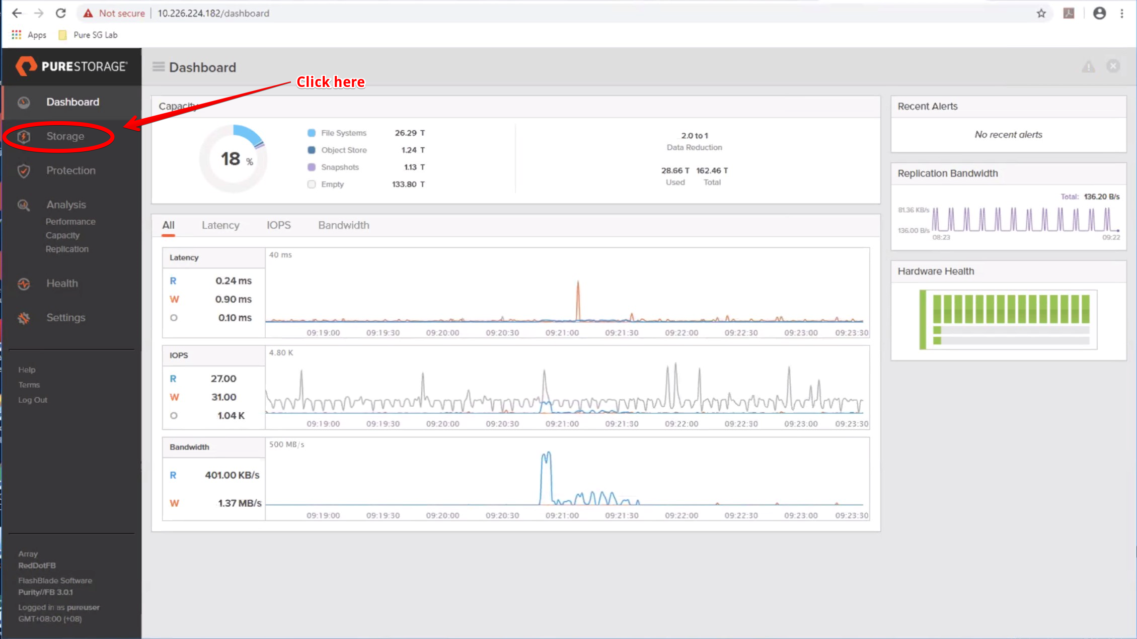 Configuring the FlashBlade NFS Share Step 1