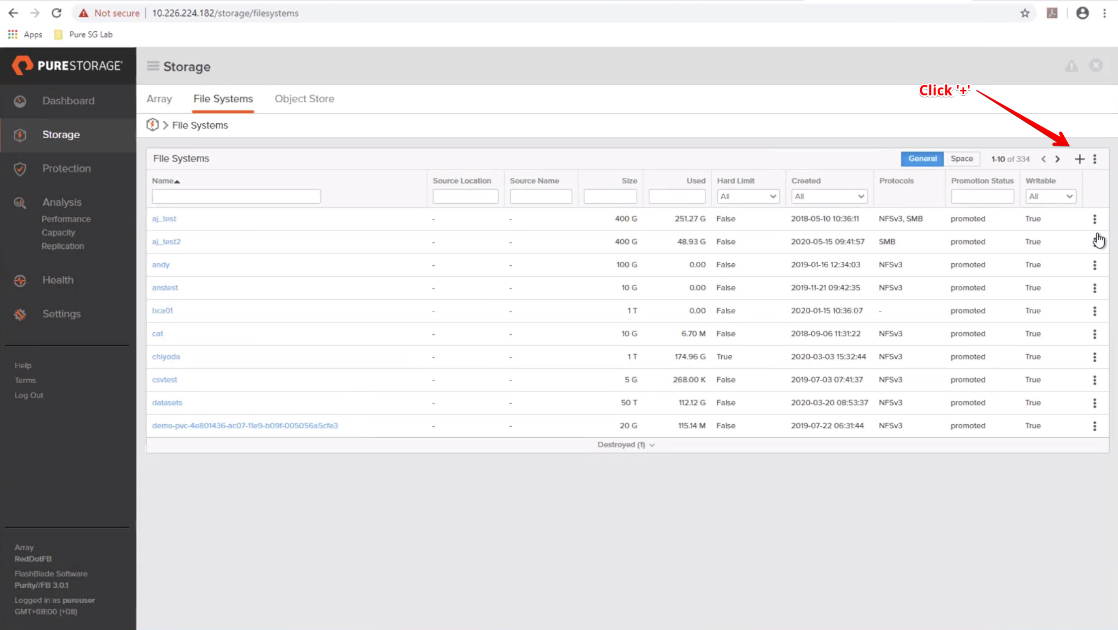 Configuring the FlashBlade NFS Share Step 3