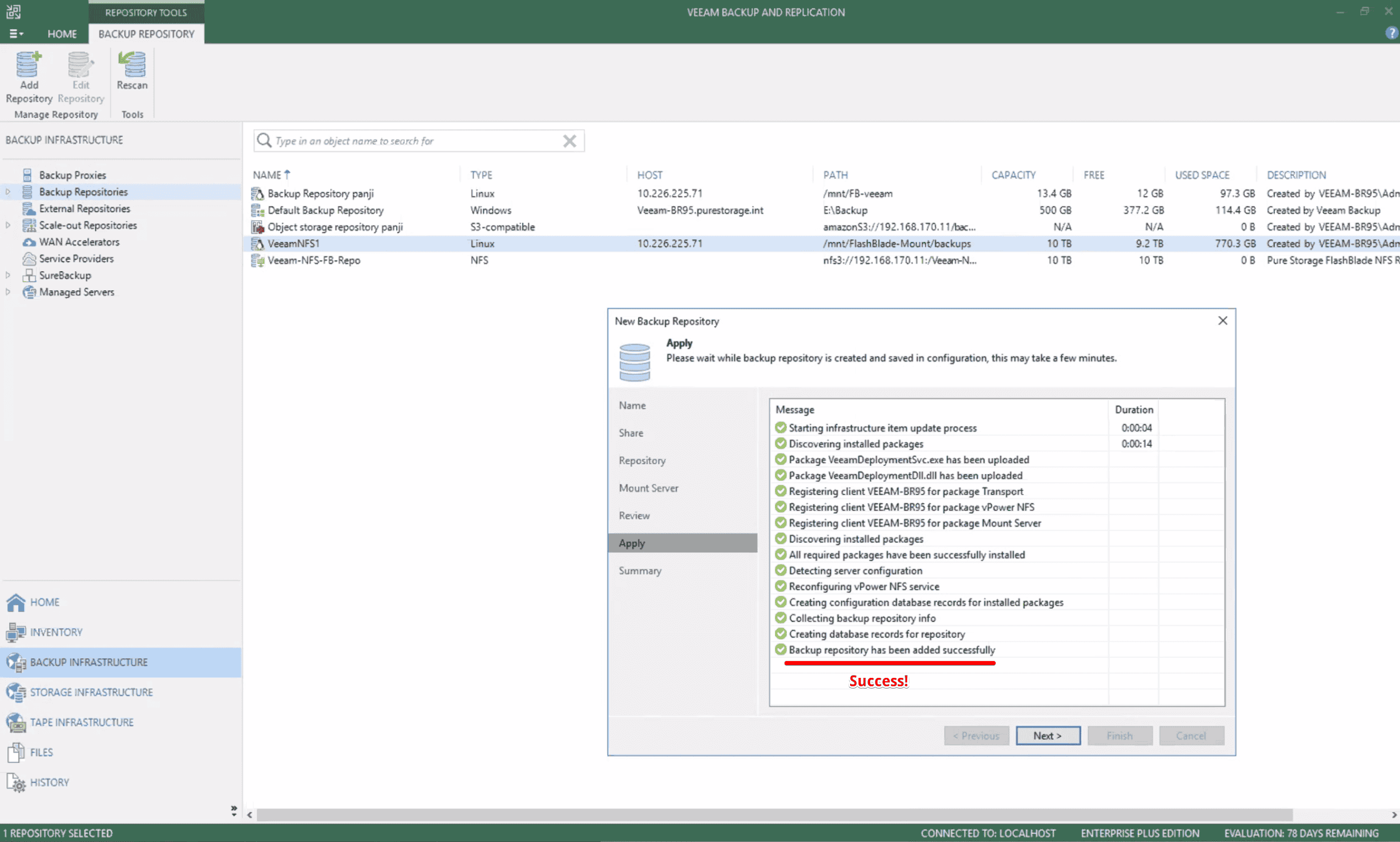 Configuring the Veeam NFS Backup Repository 13