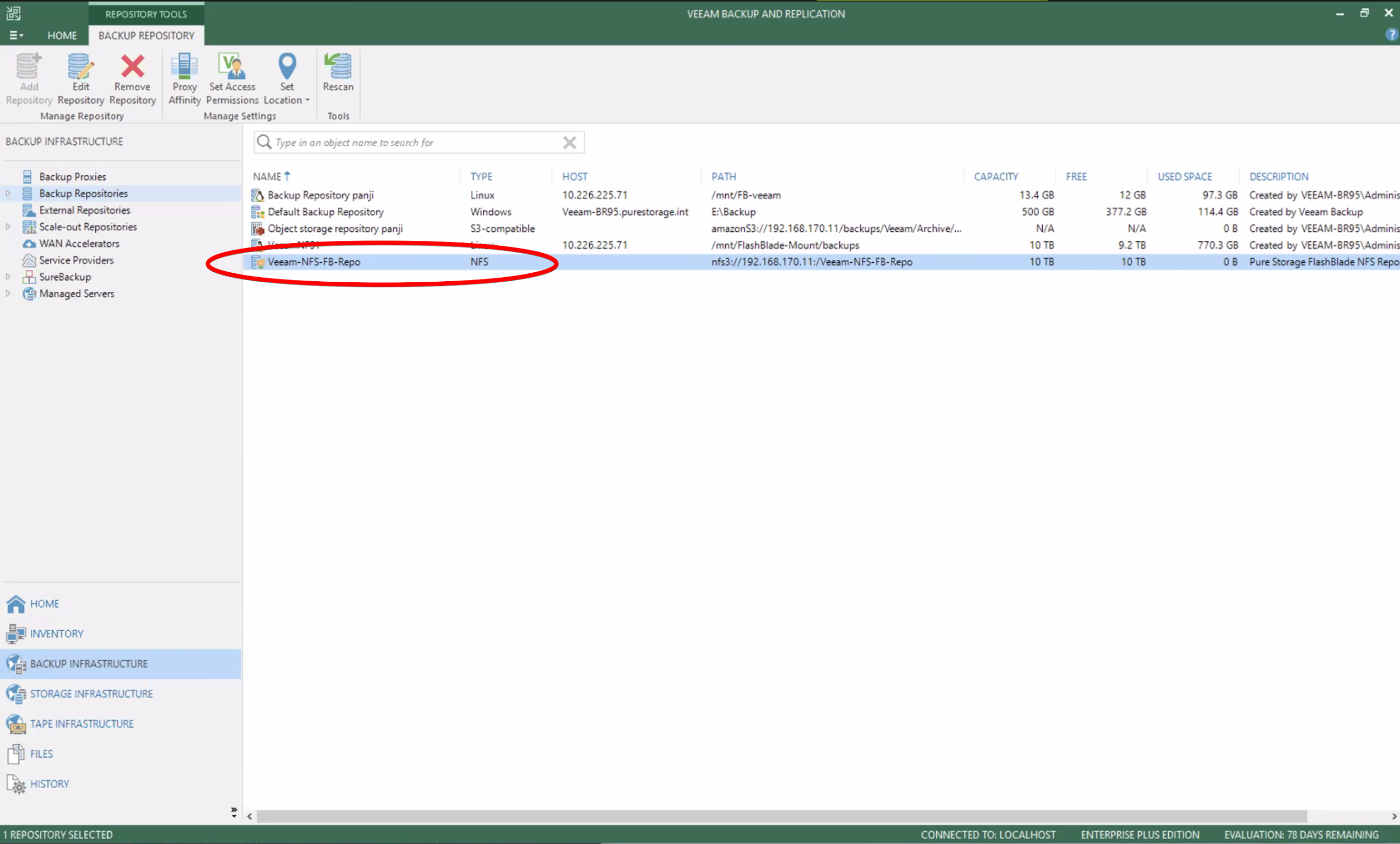 Configuring the Veeam NFS Backup Repository Step 16