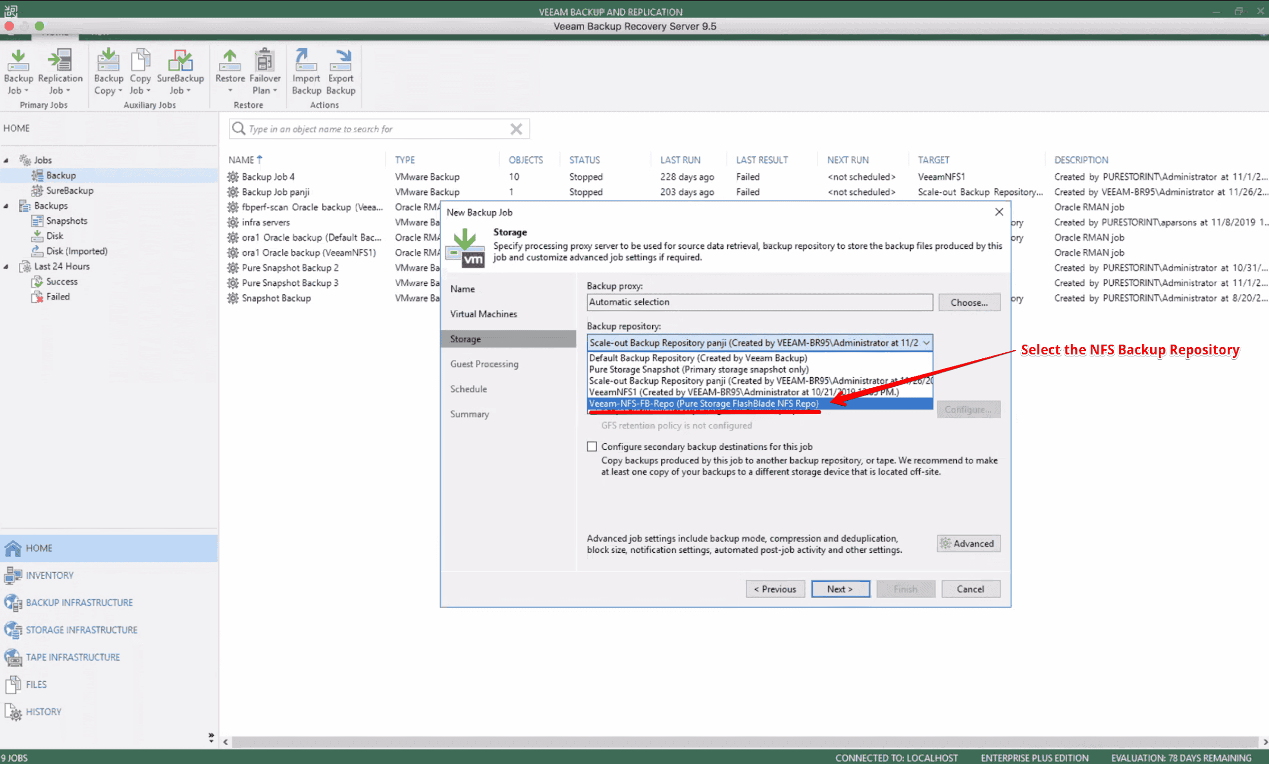 Configuring the Veeam NFS Backup Repository Step 17