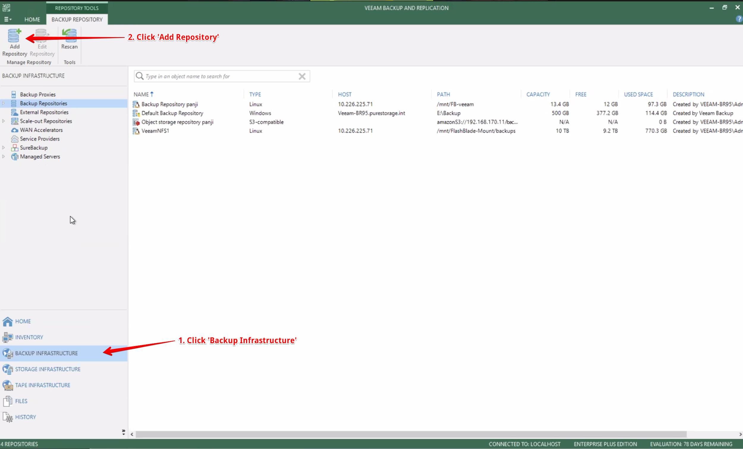 Configuring the Veeam NFS Backup Repository Step 2
