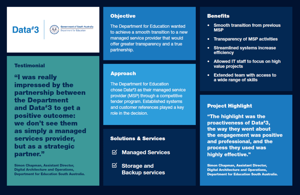 Department for Education SA Customer Story Slide